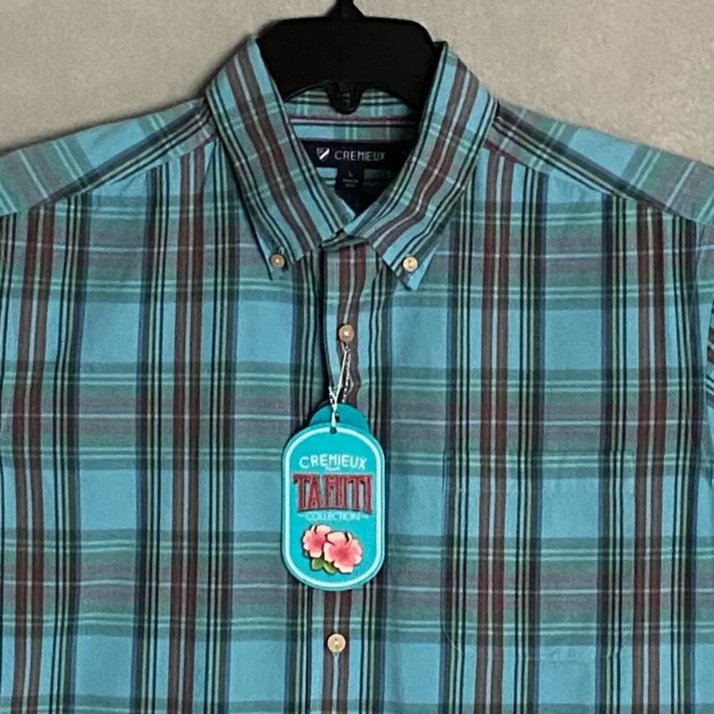Daniel Cremieux 38 Tahiti Collection Men's Large Button-Down Shirt Plaid NEW - Picture 3 of 12